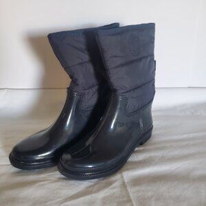 Tommy Hilfiger Women's Snow Rain Boots, Navy Blue Size 8, Waterproof Pull-on